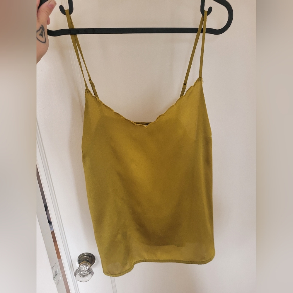 Topshop Satin Green Tank Size 6